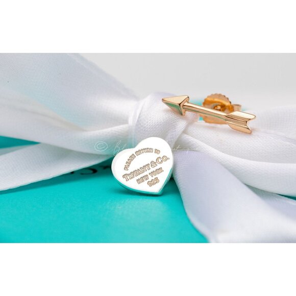 Tiffany & Co. Jewelry - Tiffany & Co. Return to Tiffany Lovestruck Heart Arrow Stud Earrings Gold Silver